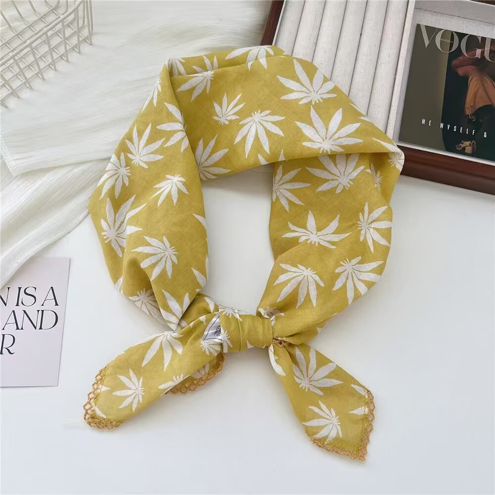 Flower Print Square Scarf - DippedShop Wholesale - #6963