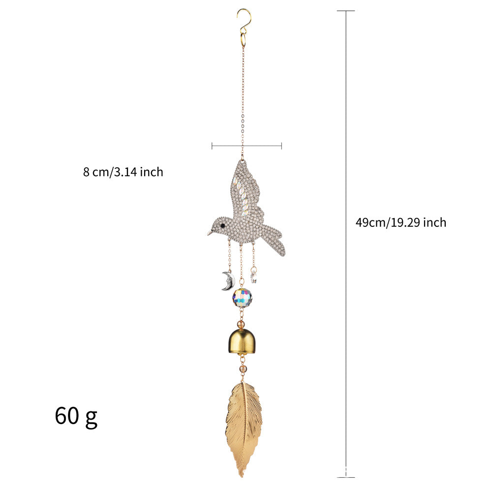 Sparkling Hummingbird Crystal Sun Catcher Wind Chime 6H7HLS206