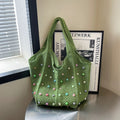 Trendy Knit Colorful Beads Large Capacity Shoulder Bag 6W10BBG1763