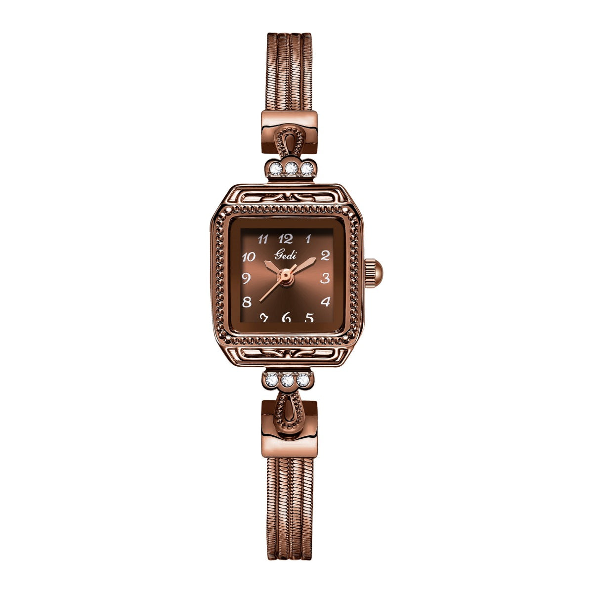 Retro Gold Rhinestone Quartz Bangle Wrist Watch MK2SSAS6W6JWA09