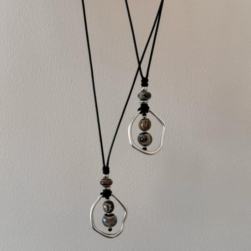 Boho Style Irregular Bead Pendant Necklace 6W6JNC1064