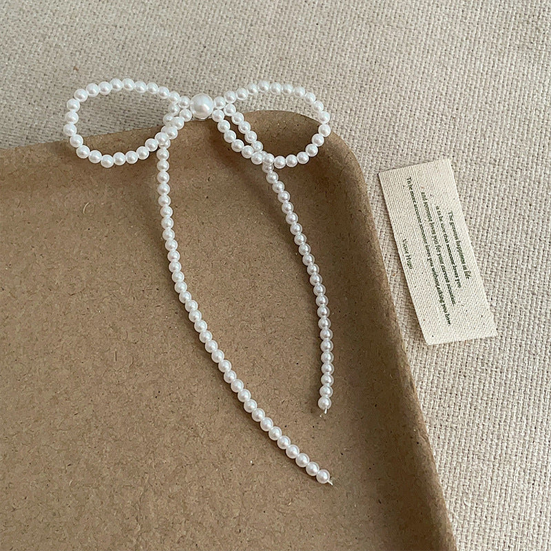 Pearl Bow Knot Dangle Earrings - DippedShop Wholesale - #5891