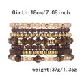 Retro Wooden Bead Strtchy Multi-Layer Bracelets 6W6JBR503