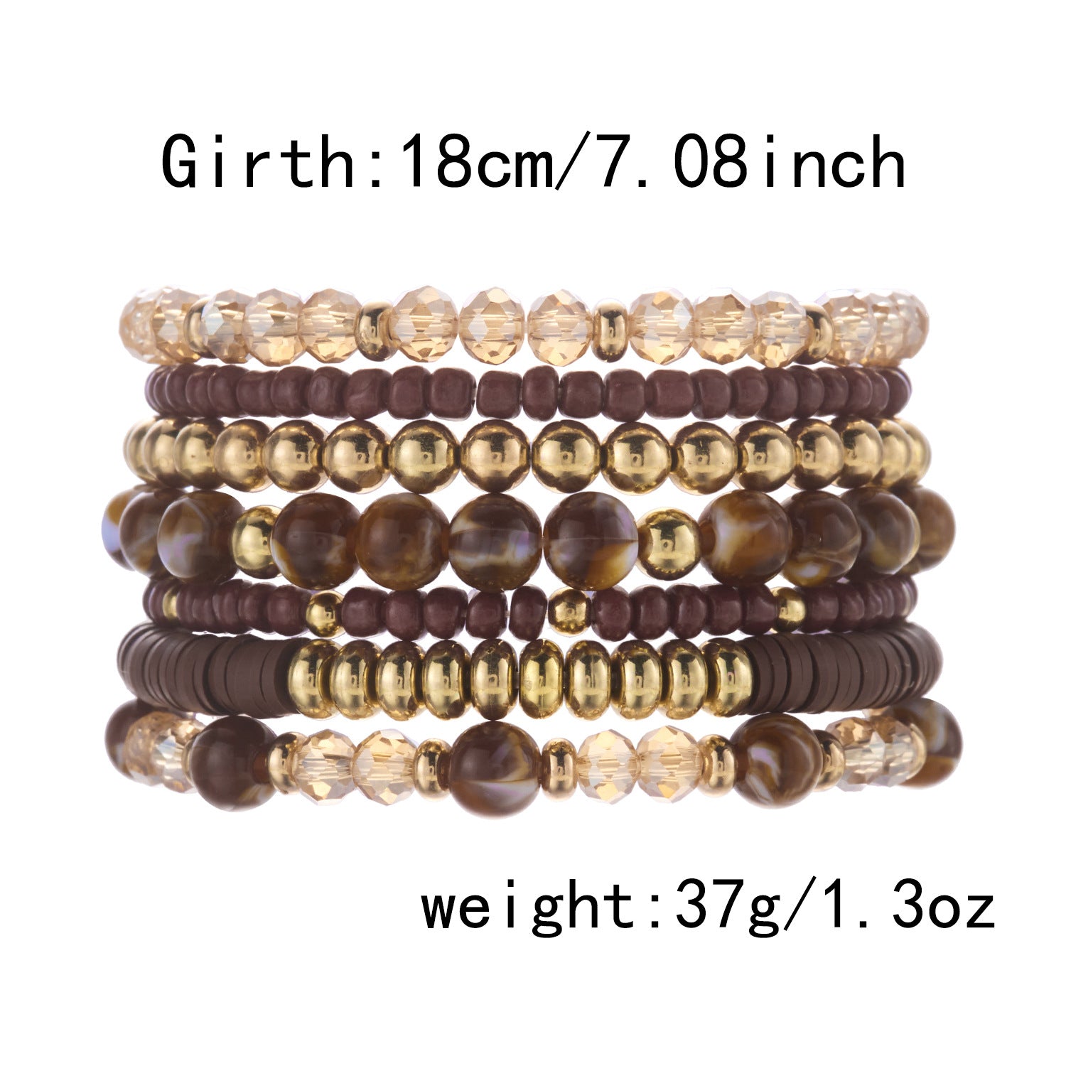 Retro Wooden Bead Strtchy Multi-Layer Bracelets 6W6JBR503