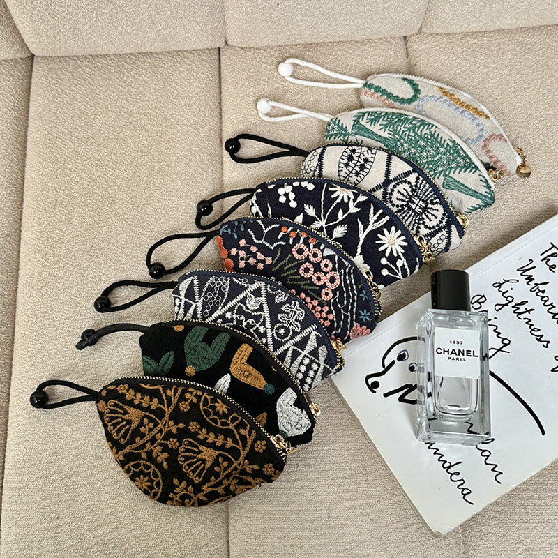 Minimalist Embroidered Mini Coin Purse Wallets DP25C712