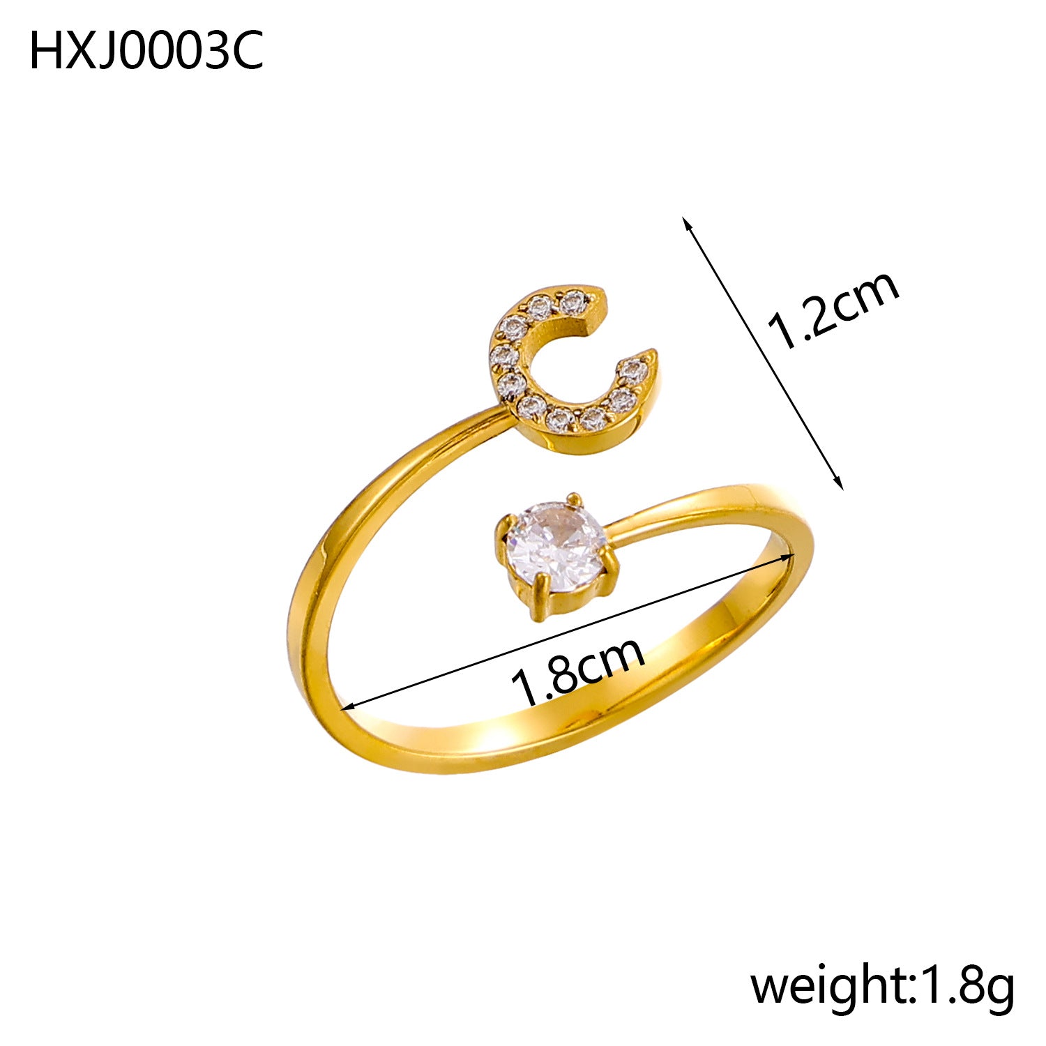 Simple Gold Plated Rhinestone - DippedShop Wholesale - #0195