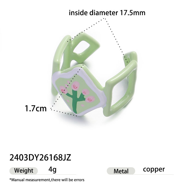 Cherry Print Open Ring - DippedShop Wholesale - #4531