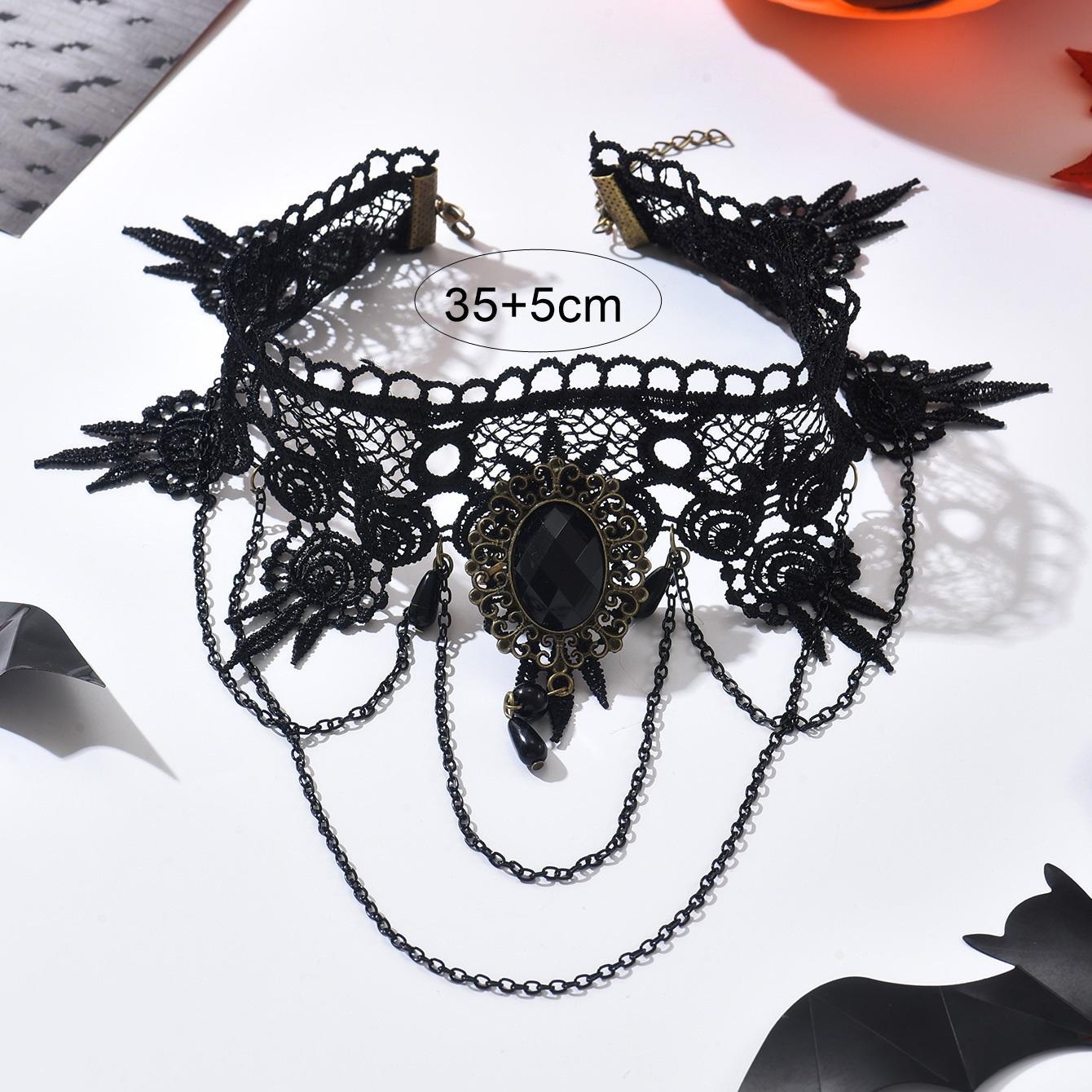 Gothic Crystal Tassel Choker - DippedShop Wholesale - #7283