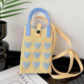 Cute Heart Print Knit Crossbody - DippedShop Wholesale - #4099