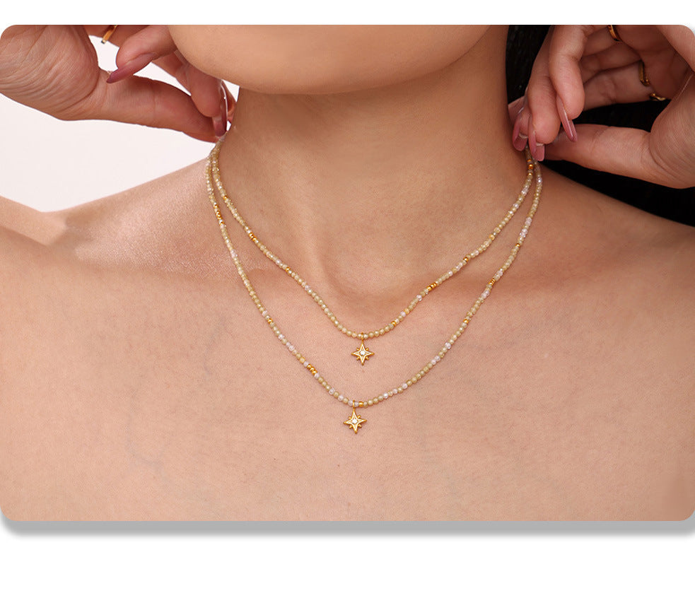 Zirconia Starburst Choker Necklace - DippedShop Wholesale - #2051
