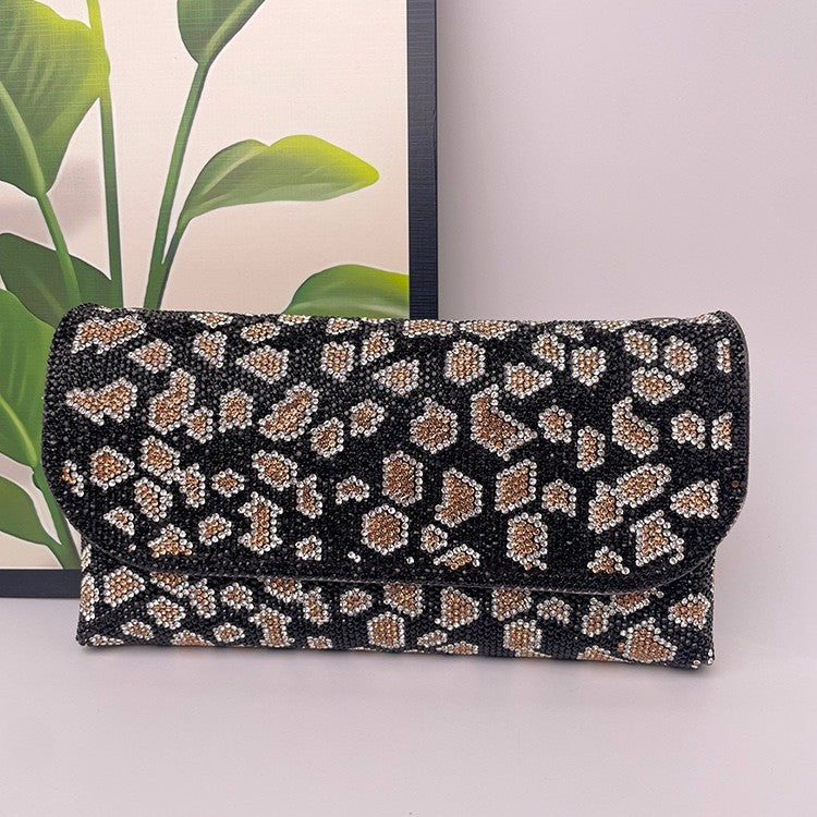Vintgae Rhinestone Leopard Print Evening Clutch 6W10BBG1973