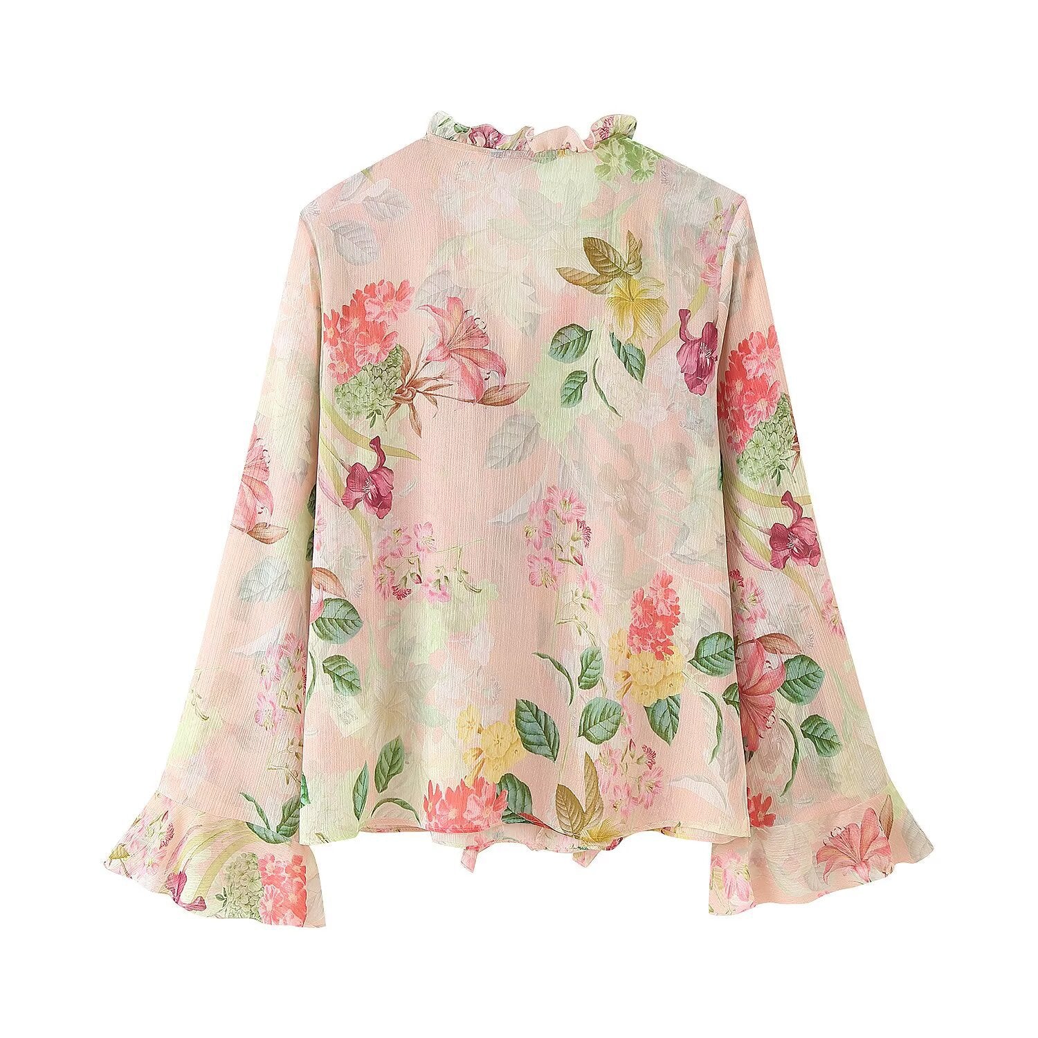 Floral Tiered Chiffon Blouse - DippedShop Wholesale - #0723