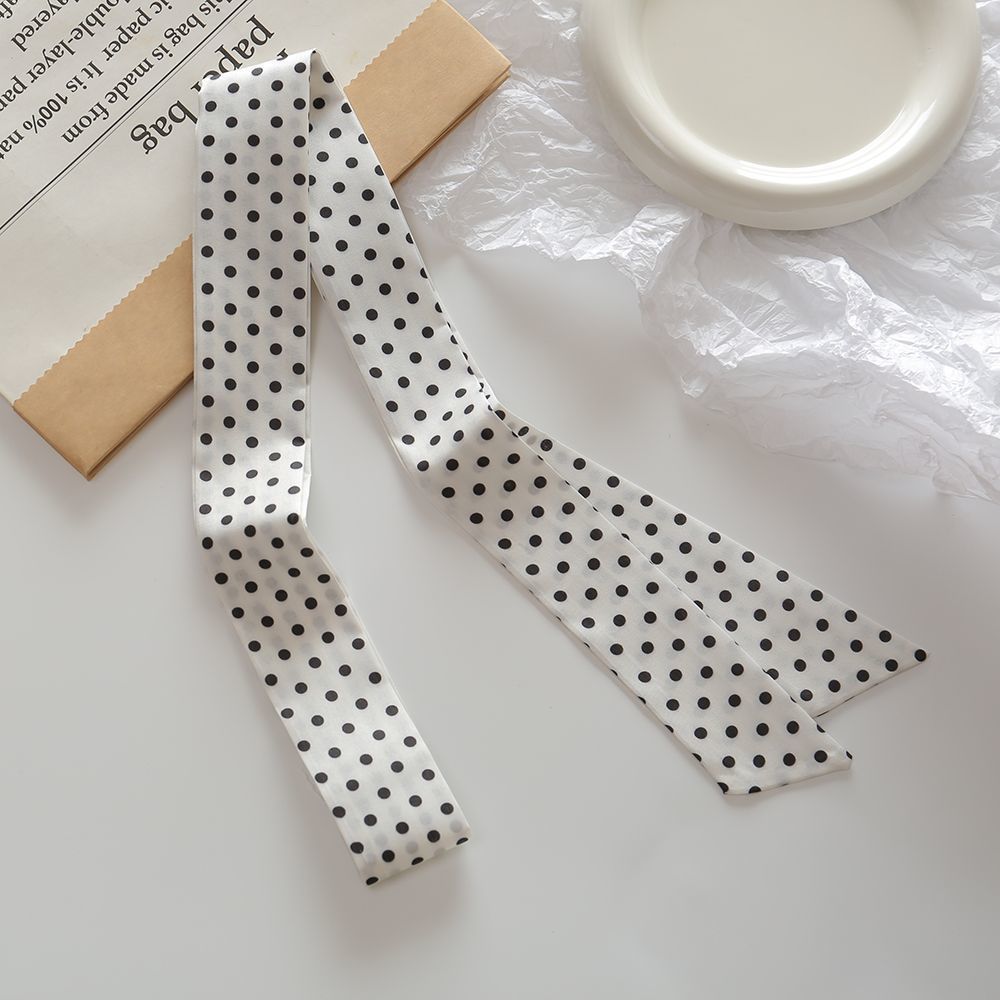 Fashion Polka Dots Narrow Soft Silk Scarf MK2BLW6W6NSI63