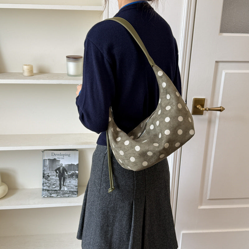 Trendy Crescent Polka Dot Commuter Tote Bag 6W10BBG2472