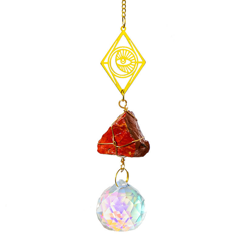Natural Stone Crystal Ball Suncatcher - DippedShop Wholesale - #4691