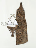 Leopard Halter Bikini Set - DippedShop Wholesale - #5459