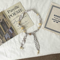 Minimalist Striped Beaded Adjustable Scarf Necklace MK2BW6W6JNC233