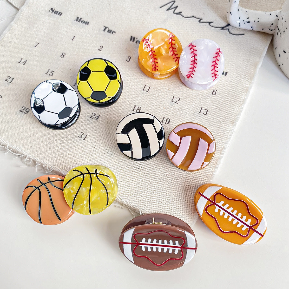 Mini Sports Ball Hair Clip - DippedShop Wholesale - #8563