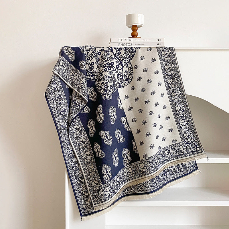 Reversible Paisley Jacquard Shawl Scarf - DippedShop Wholesale - #6211