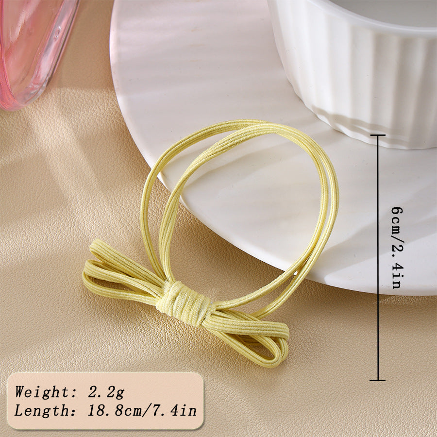 Minimalist Solid Color Bowknot Elastic Hair Tie MK2BW6W6HHT01