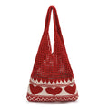 Casual Heart Knitted Hollow Out Shoulder Bag 6W10BBG1794