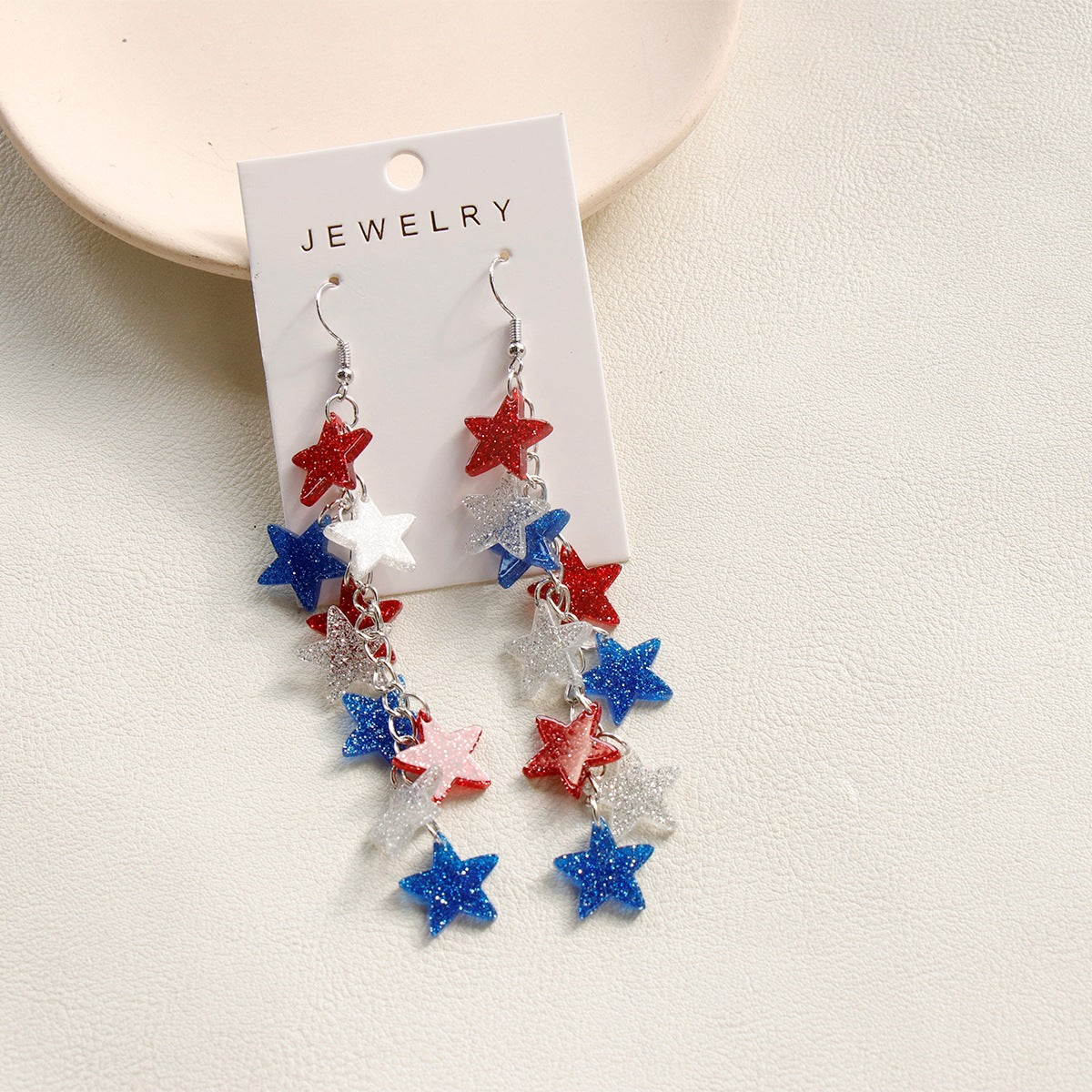 Trendy Glitter Star Pendant Dangle Earring 8ZA6JER189L