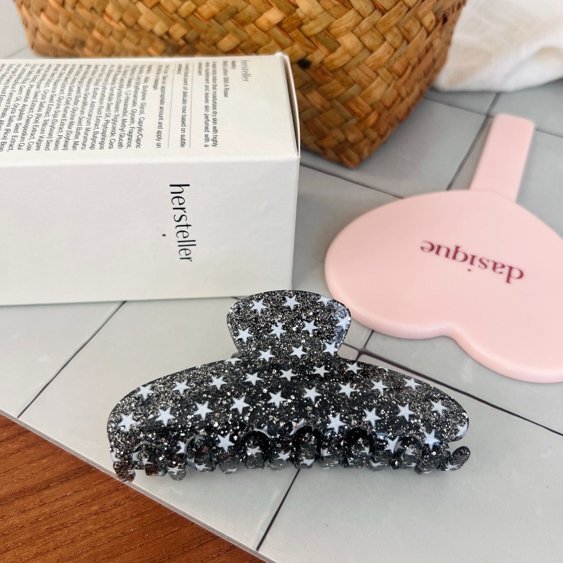 Vintage Star Glitter Non Slip Hair Claw 8AS6HCP279L