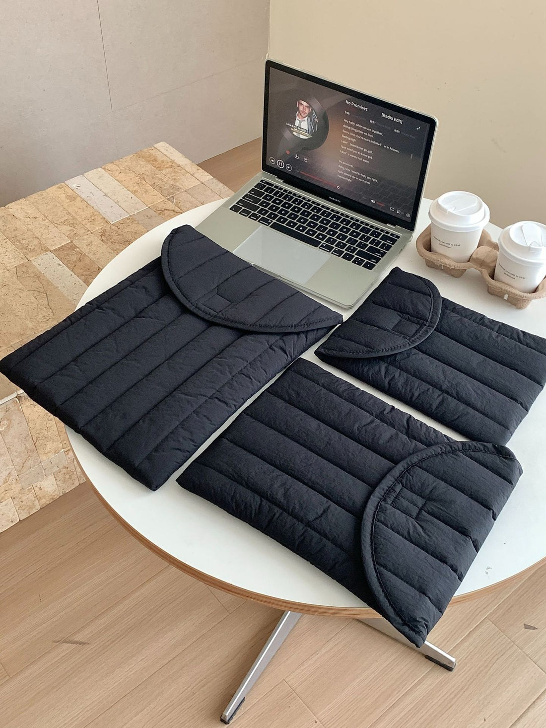 Black Puffy Laptop Bag - DippedShop Wholesale - #5651
