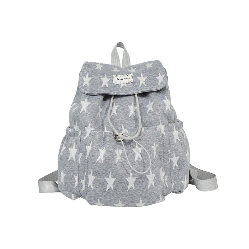 Minimalist Color Block Striped Flap Backpack 6S10BBG1430