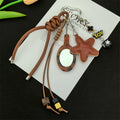 Vintage Rope Braided Leopard Comb Pendant Bag Charm 6W10BBC367