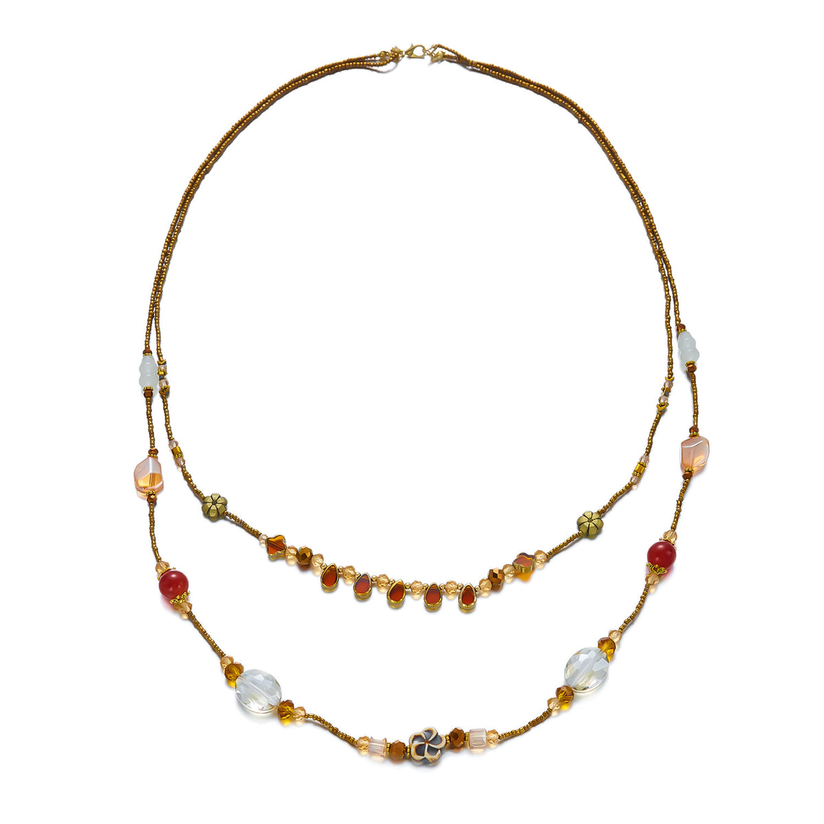 Double Layer Beaded Necklace - DippedShop Wholesale - #0355