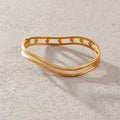 Fashion Irregular Cubic Zirconia Bangle Bracelet 6W6JBR602