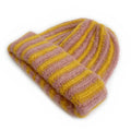 Stylish Color Contrast Striped Knit Beanie Hat 6W6HAT543