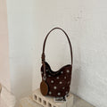 Simple Faux Suede Polka Dot Bucket Bag 6W10BBG2469