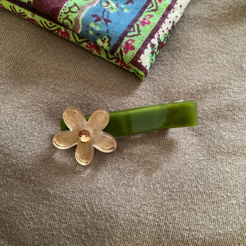 Vintage Crystal Flower Barrette - DippedShop Wholesale - #4995