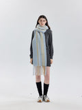 Color Block Striped Tassel Warm Knit Scarf 6W6NSW262