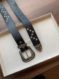 Vintage Stylish Star Rivet Wide Leather Belt 6W6JBT168