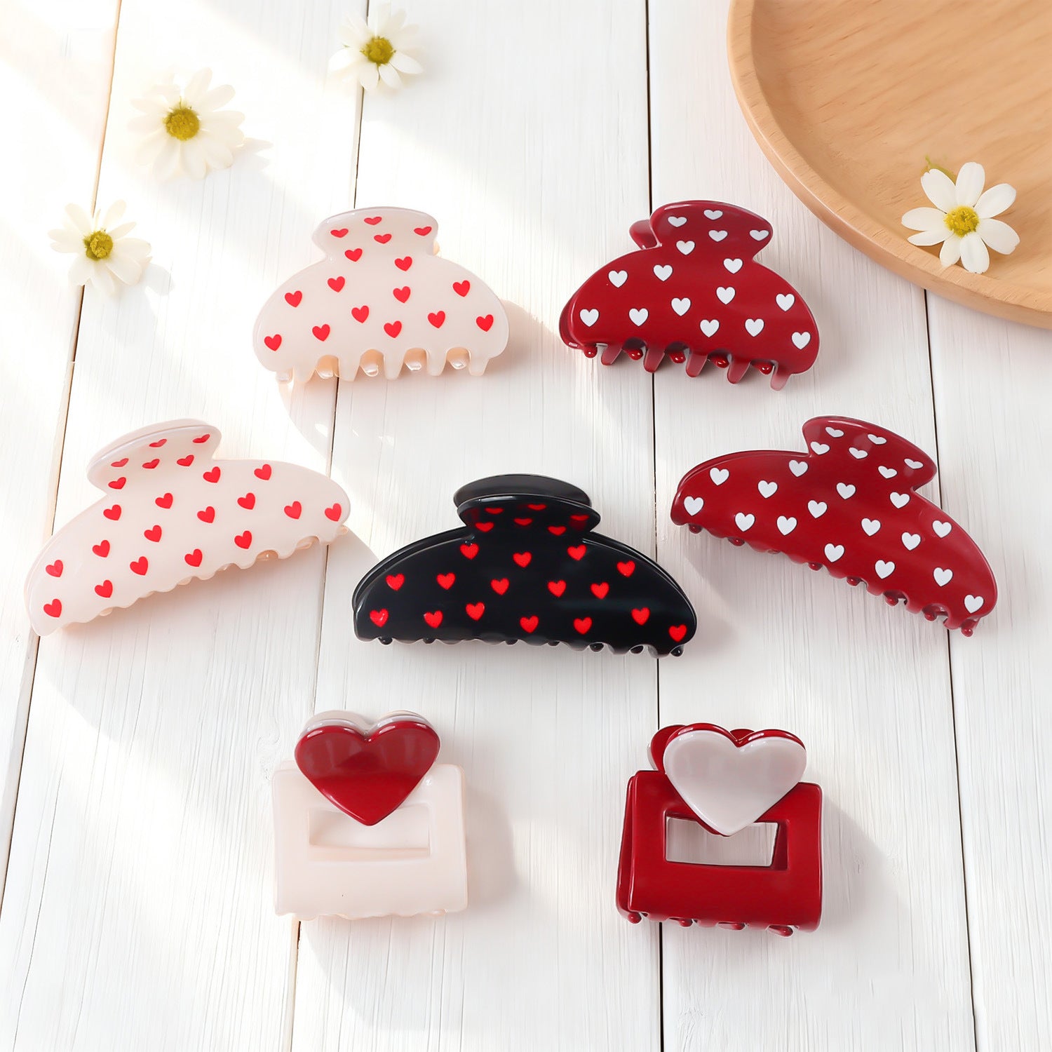Heart Print Hair Clip - DippedShop Wholesale - #4179
