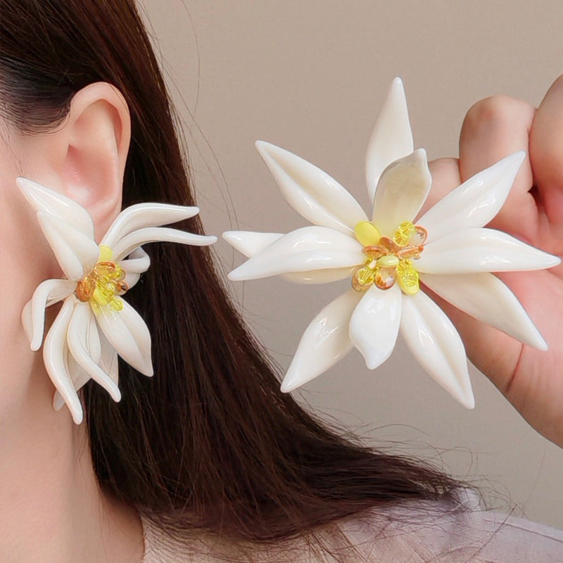 Floral Statement Stud Earrings - DippedShop Wholesale - #1875