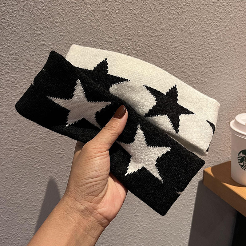 Star Print Knit Headband - DippedShop Wholesale - #6019