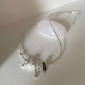 Classic Teardrop Pendant Beaded Chain Necklace 6W6JNC426