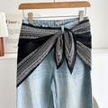 Minimalist Striped Cashew Waist Belt Silk Scarf MK2BLW6W6NSI70