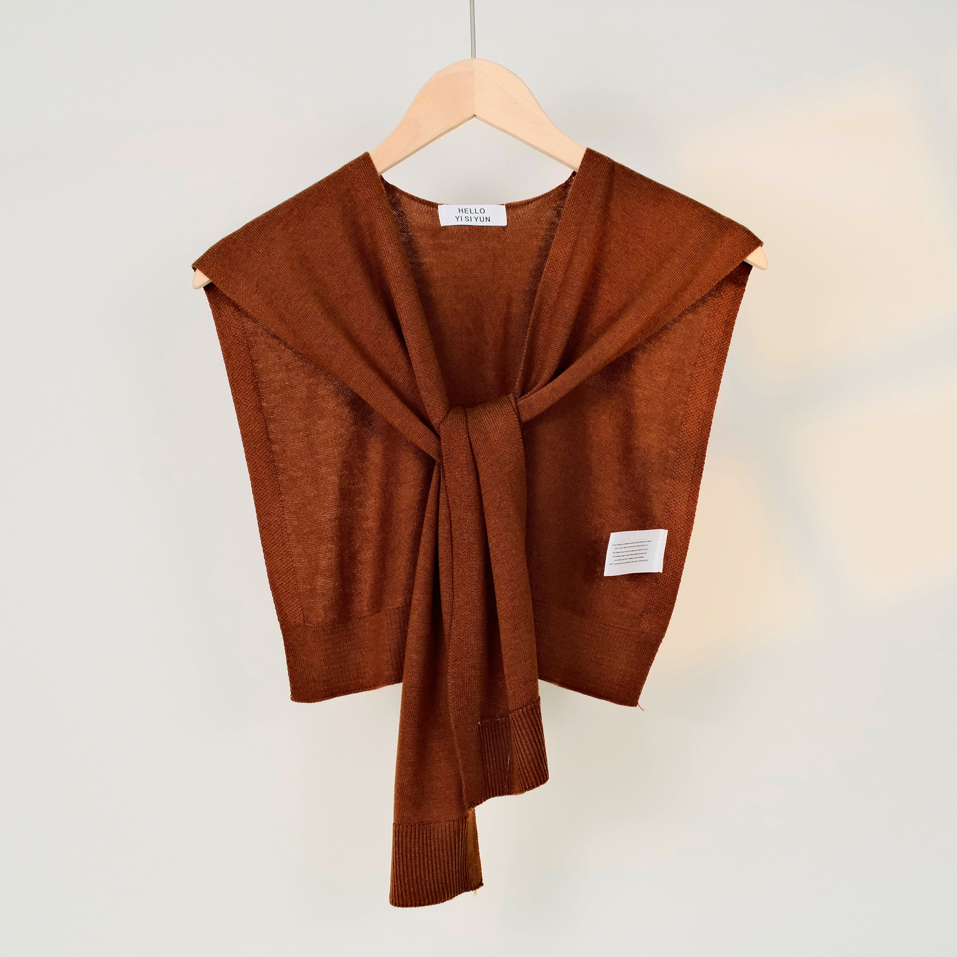 Casual Solid Color Sweater Knit Shawl Wrap 6W6NSC61