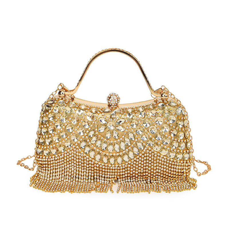 Tassel Rhinestone Chain Party Handbag DPB251701