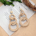 Vintage Rattan Dangle Earrings - DippedShop Wholesale - #2547