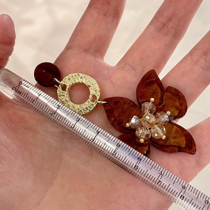 3D Floral Petal Drop Earrings - DippedShop Wholesale - #1443