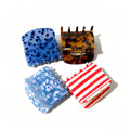 Retro Leopard Star Print Square Hair Clip 8AS6HCP316T