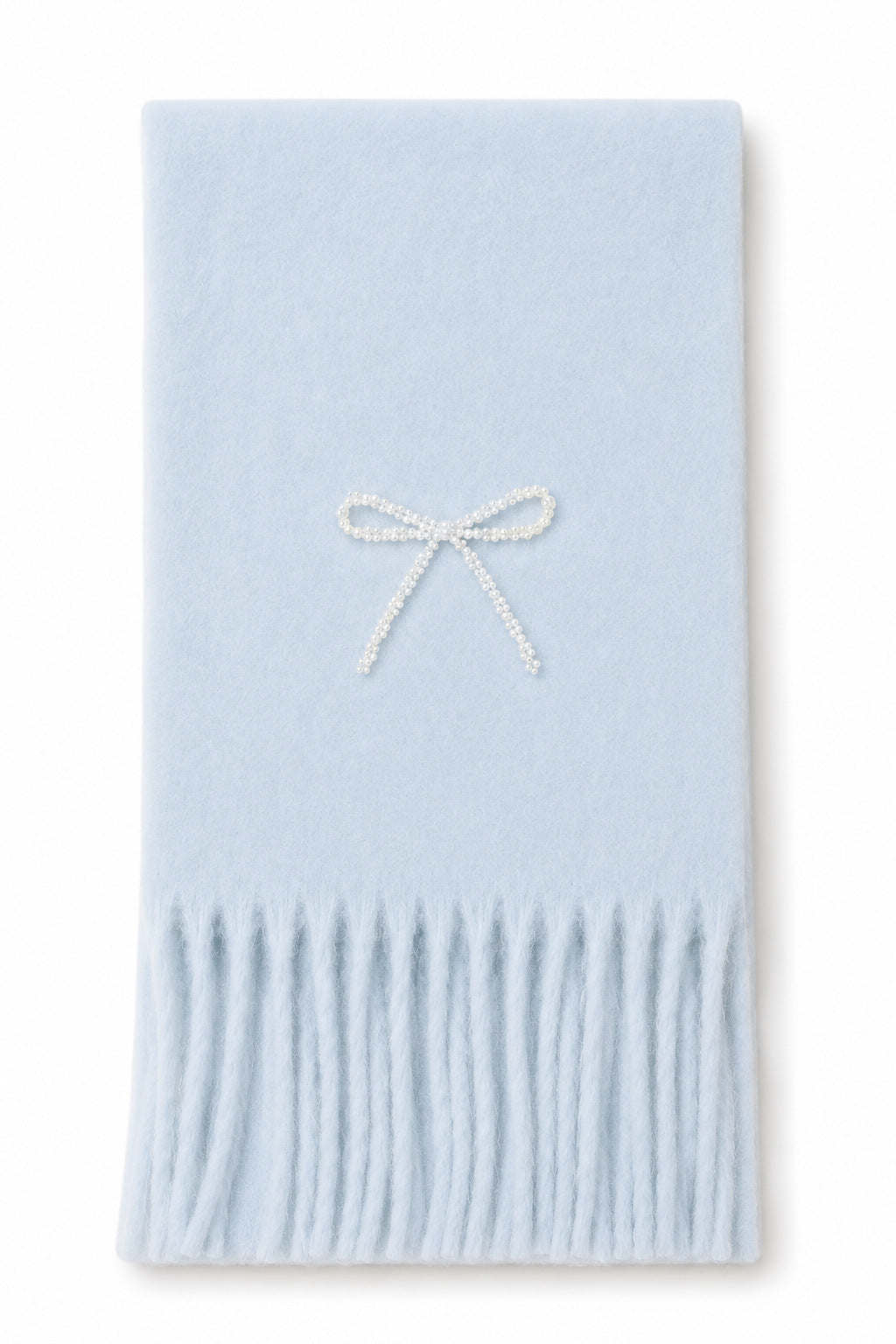 Elegant Pearl Bowknot Warm Tassel Scarf 6W6NSC128