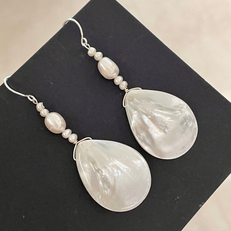 Shell Pearl Dangle Earring - DippedShop Wholesale - #4099