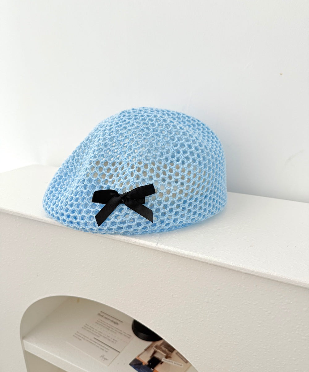 Elegant Bow Knot Hollow Crochet Beanie Hat MK2CK6W6HAT60